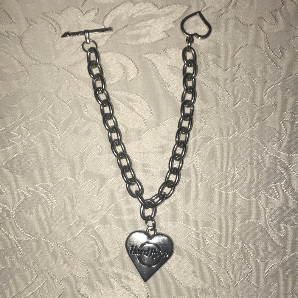 Silver Hard Rock heart bracelet